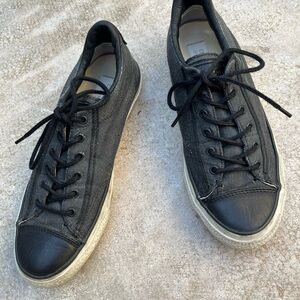 John Varvatos X Converse All Star Low Top Gray Textile Leather Toe Sneakers Sz 7